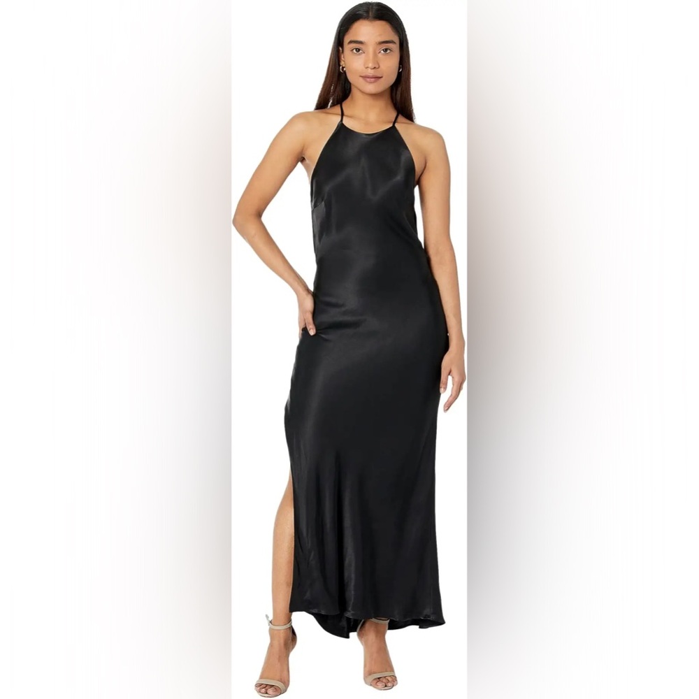 Bardot Black Open Back Evening Gown